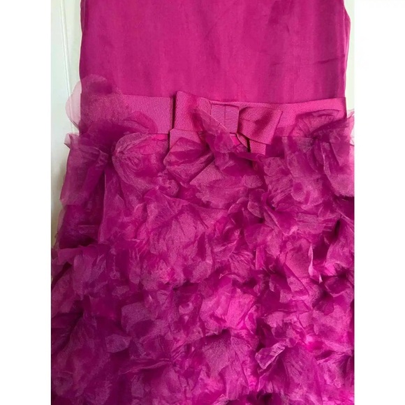 Maroon burgundy neiman Marcus marchesa dress size 8 sleeveless flower petals - Picture 3 of 9
